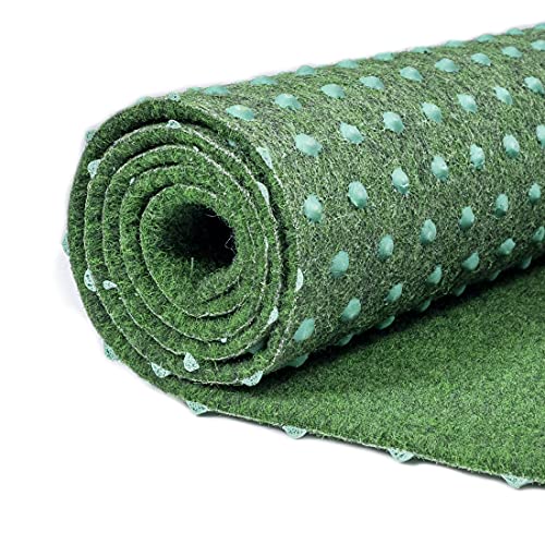 Carpeto Rugs Gazon Synthétique Exterieur - Faux Gazon Artificiel pour Balcon, Terasse et Jardin - Tapis Gazon au mètre - Fausse Herbe Balcon - Tapis Herbe Artificielle - Vert - 200 x 200 cm