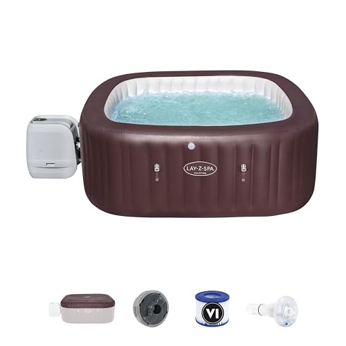 BESTWAY Spa gonflable carré Maldives Hydrojet Pro™ 4 - 6 personnes, Brune