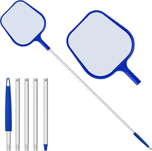 Jsdoin épuisettes de Surface pour Piscine, Filet de Piscine, épuisette Piscine avec 120CM Télescopique Réglable pour Nettoyer la Piscine Fontaine Bassins